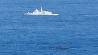 "Kalibr" carrier submarine B-261 "Novorossiysk" escorted by French Navy