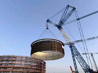 Second tier of VVER-1200 containment shell installed at Leningrad NPP