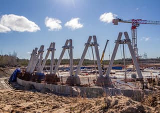 179 meters of cooling: installation of the key cooling tower structure has begun at Leningrad NPP-2