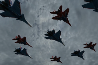 Su-30SM and MiG-29 Flyover Concludes Victory Day Parade on Red Square