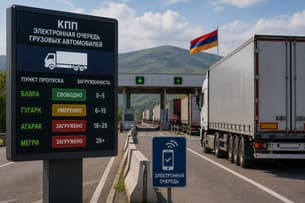 Армения уберёт очереди на границе — для грузовиков вводят электронную систему и платные стоянки