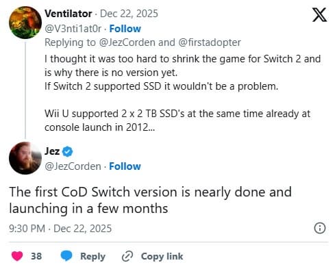 Call of Duty Nintendo Switch 2