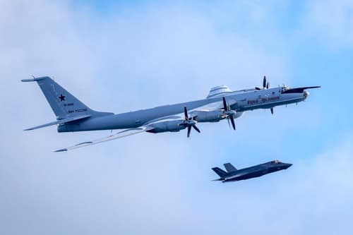 Ту-142МК в сопровождении F-35B