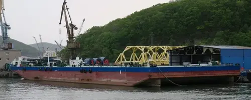 self-ballasting pontoon barge