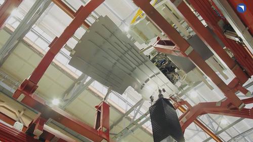 Assembly of the first keel section for the Russian passenger aircraft MC-21