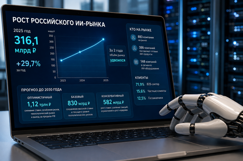 Russian AI market soared by almost 30%: it doubled in two years, reaching 316 billion rubles