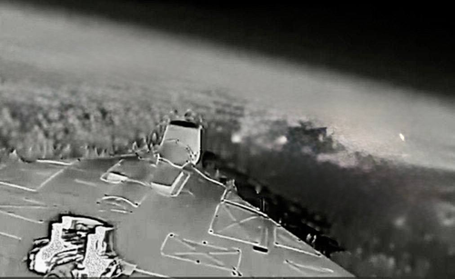 "Geran-2" with a protruding element in the front part of the fuselage