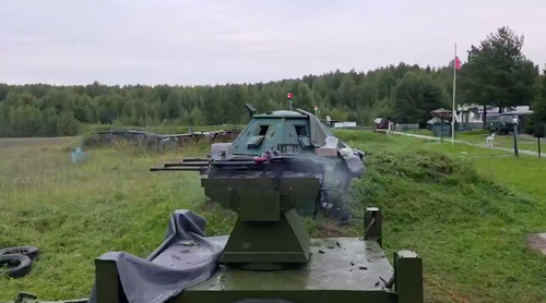 Three-barreled automated turret based on PKT machine guns