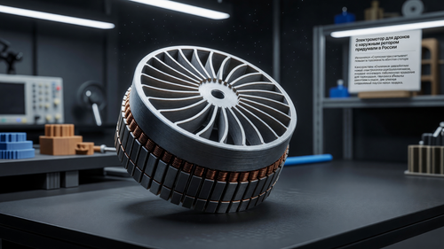 Motor eléctrico para drones con rotor externo y autoenfriamiento inventado en Russia