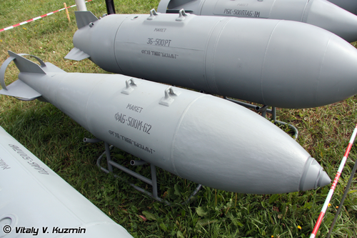 Models of aerial bombs, including FAB-500M-62