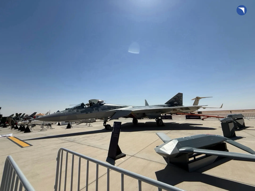 S-71M "Monochrome" against the background of the Su-57 fighter jet