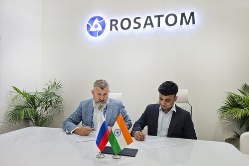 Andrey Goliney, Director del Bloque Químico-Tecnológico de la División Científica de Rosatom, y Anjani Sri Murty Sunkavali, CEO de ALT METALS