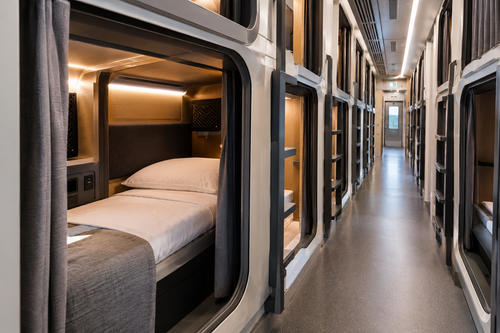 Carriages with almost two-meter shelves and showers to appear in Russian trains: capsule format prepared for 2028
