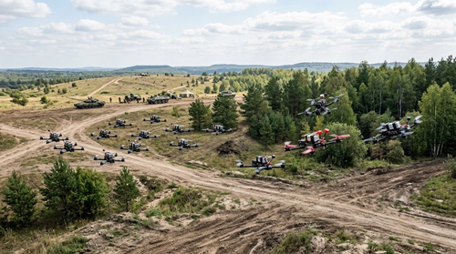 FPV drones went into a "Swarm", and interceptors went hunting for drones