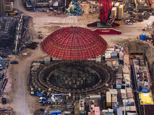 Construcción de la central nuclear de Akkuyu. Edificación de la zona hermética del edificio del reactor