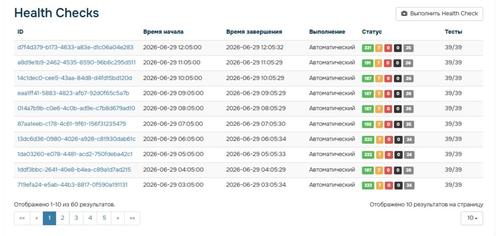  Diagnostics results section: scheduled checks and execution history