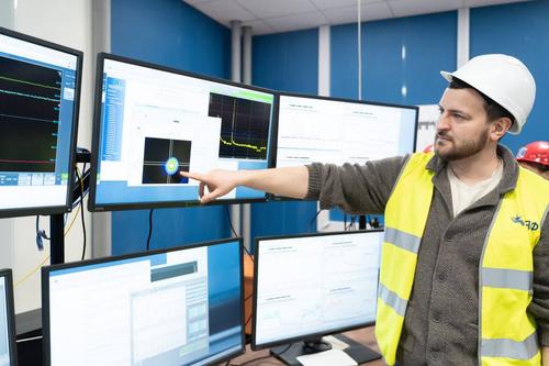 «Retrato» del haz de la fuente de electrones en forma de cañón de electrones, que probó el funcionamiento del acelerador lineal