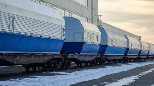 Arrival of the train at Vostochny