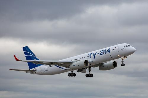 Tu-214 is a medium-range narrow-body twin-engine passenger aircraft with a capacity of up to 210 passengers