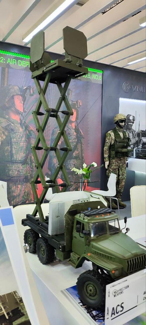 Model of a fragment of the SKVP radar on a mobile vehicle at World Defense Show 2024