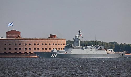 Корвет «Меркурий» на морском полигоне Балтийского флота