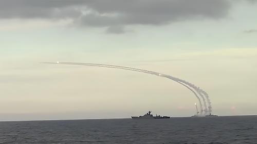 Launch of "Calibers" by one of the ships of the Caspian Flotilla