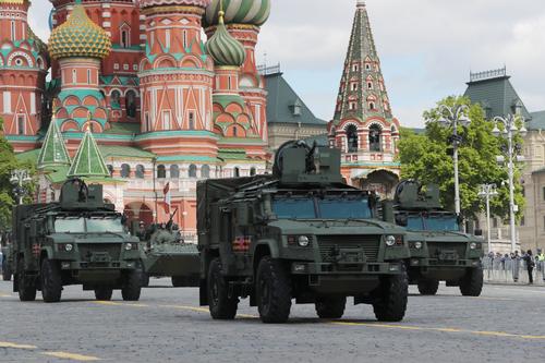 ZA-SpN "Titan" armored vehicles on Red Square in Moscow at the military parade dedicated to the 80th anniversary of Victory in the Great Patriotic War.