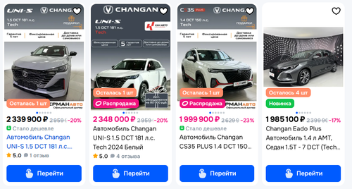 Автомобили Changan на маркетплейсе Ozon
