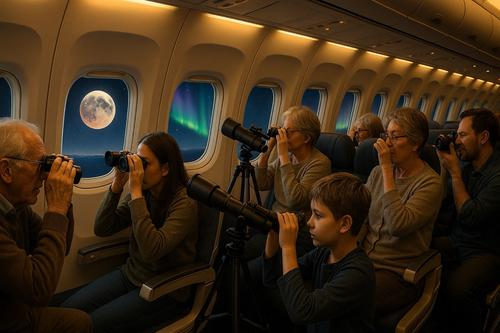 Увидят полное лунное затмение и аврору: 8 самолётов в рамках спецрейса Astro Night поднимутся на 4 часа над Полярным кругом
