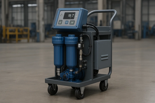 Installation for hydraulic systems providing working fluid purification down to 10 microns developed at DSTU