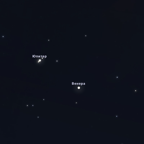 La brillante conjunción de Venus y Júpiter se puede ver en el cielo antes del amanecer de 02:00 a 04:00 de la mañana en la zona central de Rusia