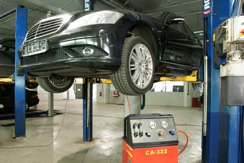 Car in a service center