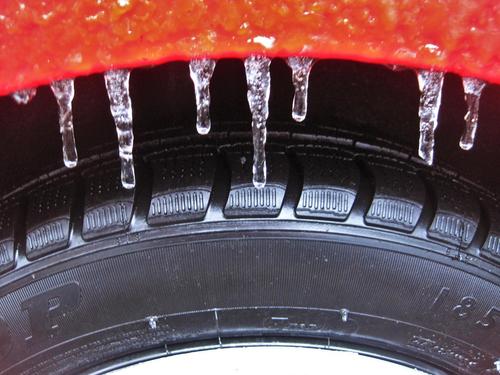Car with tires in winter<br>