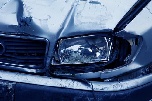 Car crashed in an accident<br>