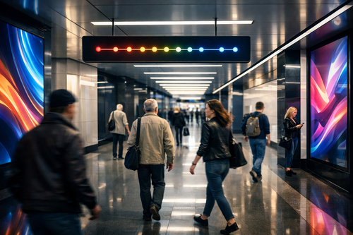 Aparecen tableros digitales interactivos en el metro de Moscú