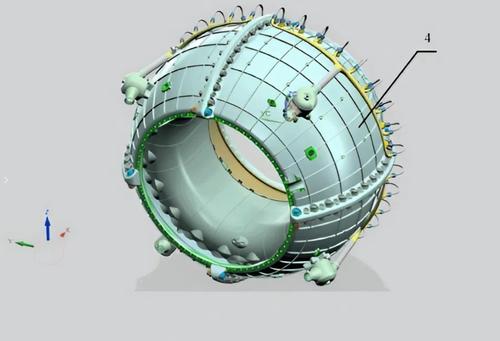 Concepto de cámara de combustión esférica de un motor de turbina de gas