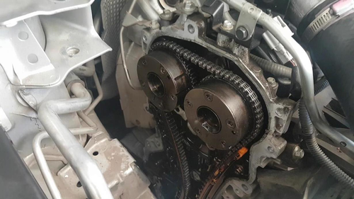 Motor con transmisión por cadena