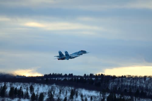 Su-33 in the Arctic sky