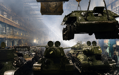 T-34 production in the Urals. Archival footage