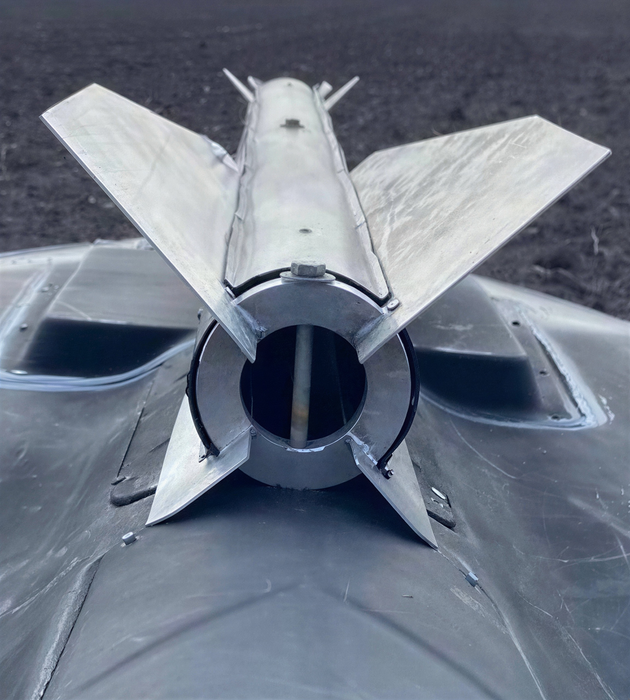 Mock-up of an R-60 missile on a "Geran" UAV