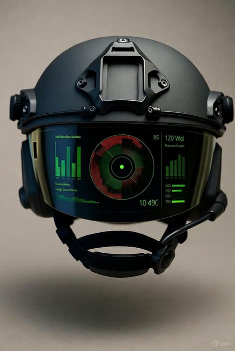 Иллюстрация шлема для военных с ИИ