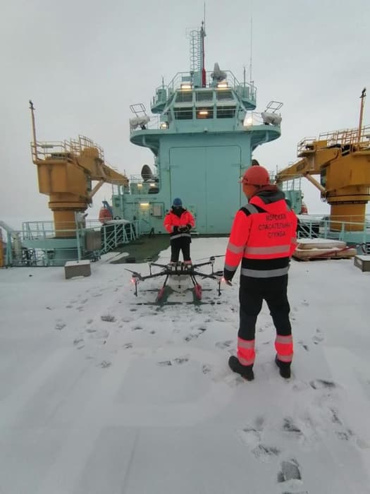 Drone&nbsp;of the Federal State Budgetary Institution "Morspassluzhba" on the nuclear icebreaker "Ural"