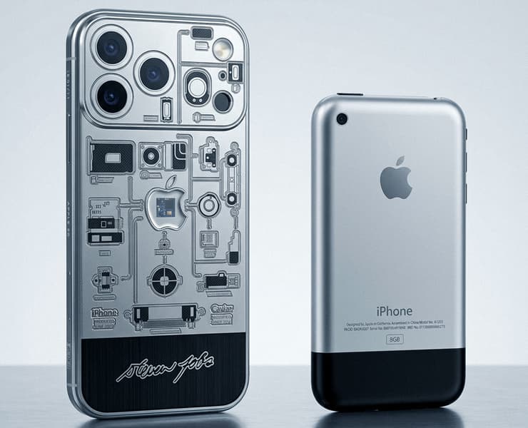 В России раскупили юбилейный iPhone 17 Pro с водолазкой Стива Джобса. Теперь представлена версия с фрагментом материнской платы первого iPhone
