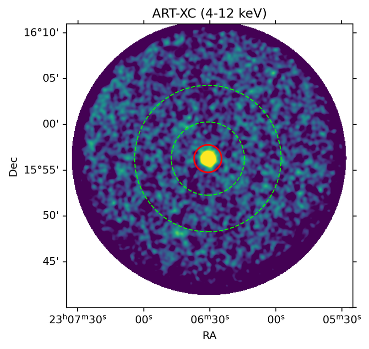 Image of the same source, constructed from data from a point (deep) observation by the same telescope