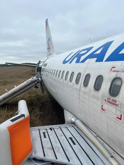 Airbus A320, севший в поле под Новосибирском