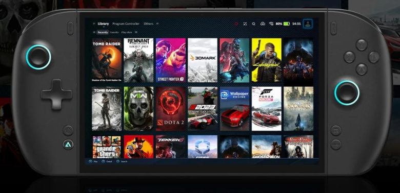 Вид на порты и элементы управления OneXPlayer X2 Mini Pro