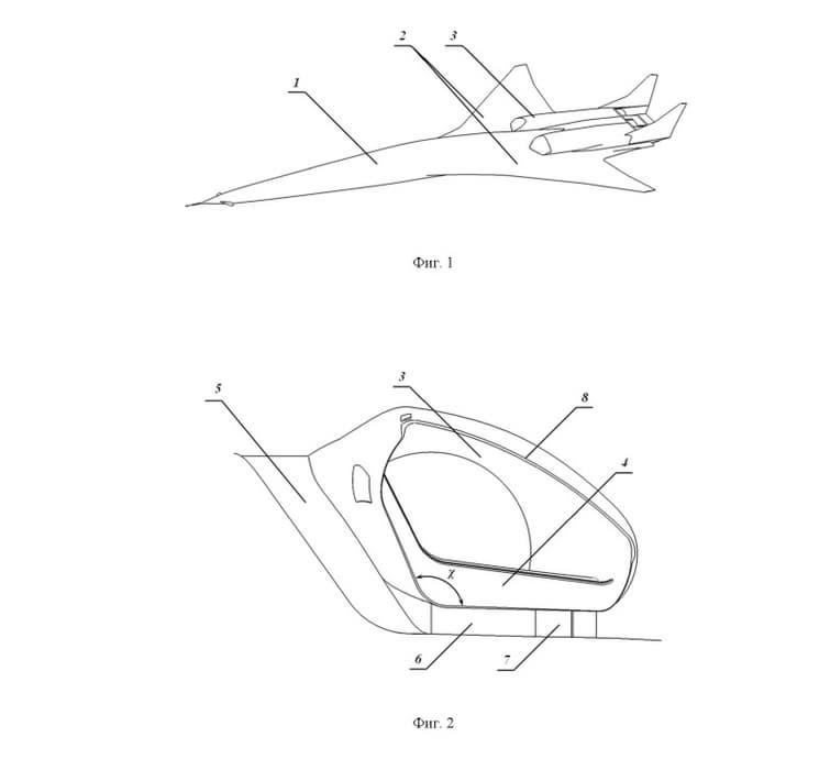 Концепт надкрыльевого воздухозаборника для сверхзвукового самолёта