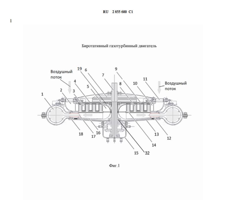 Концепт биротативного двигателя без турбины