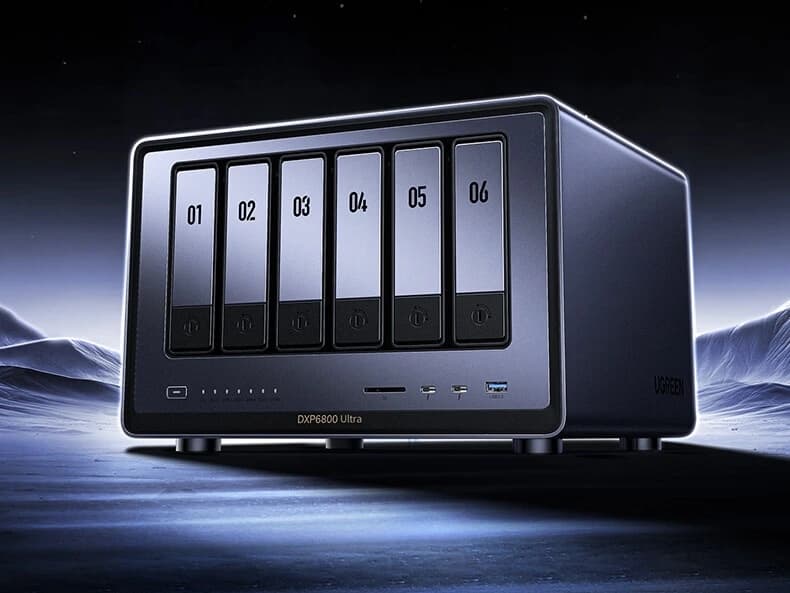 Intel Core 7 150U, 8 ГБ ОЗУ, 128 ГБ SSD, большой набор портов и до 8 мест для накопителей. Представлены NAS Ugreen DXP6800 Ultra и DXP8800 Ultra