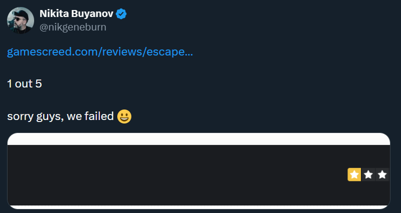 Аккаунт Никиты Буянова в Х